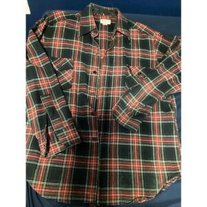 Vintage Amana Woolen Mills Heavy Wool Plaid Mens XL Button Flannel